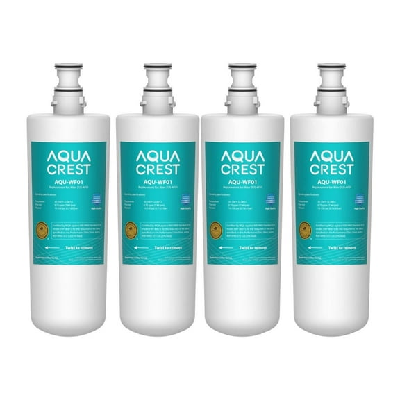 AQUACREST 3US-PF01 Under Sink Water Filter, Replacement for Advanced 3US-PF01, 3US-MAX-F01H, 3US-PF01H, Delta RP78702, Manitowoc K-00337, K-00338 Water Filter, Pack of 4