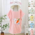thumbnail image 5 of Virmaxy Axolotl Short Sleeve Wearable Bath Towel Poncho with Hood Super Soft Bath Robe Fun Wearable for After Bath Play,for 3.3'-4.6' Orange, 5 of 5