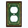 thumbnail image 2 of Metal Light Switch Plate Cover Elegant Victorian Floral Damask Frame Green FRA078, 2 of 13