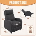 thumbnail image 5 of Furmax Recliner Chair Fabric Single Sofa Home Theater Recliners with Lumbar Support for Living Room,Fabric Gray, 5 of 5