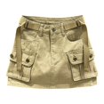 thumbnail image 3 of DuoJiaJ Women Soild Mini Cargo Skirt Low Waist Short Denim Jean Skirt Denim Skirts Women Yellow XS, 3 of 3