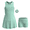 Set-3, variant on Girls Athletic Dress Set - Sleeveless Tennis Dance & Golf Kids Sport Outfit w/ Pockets & Scrunchie, 3 Piece Set