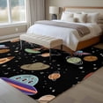 thumbnail image 4 of Cute Black Space Area Rugs 5'x8', Washable Small Throw Rugs for Classroom Bedroom, Star Cartoon Spaceship Planet Indoor Outdoor Rug Non-Slip Low Pile Carpet Runner Reversible Floor Mats, 4 of 8