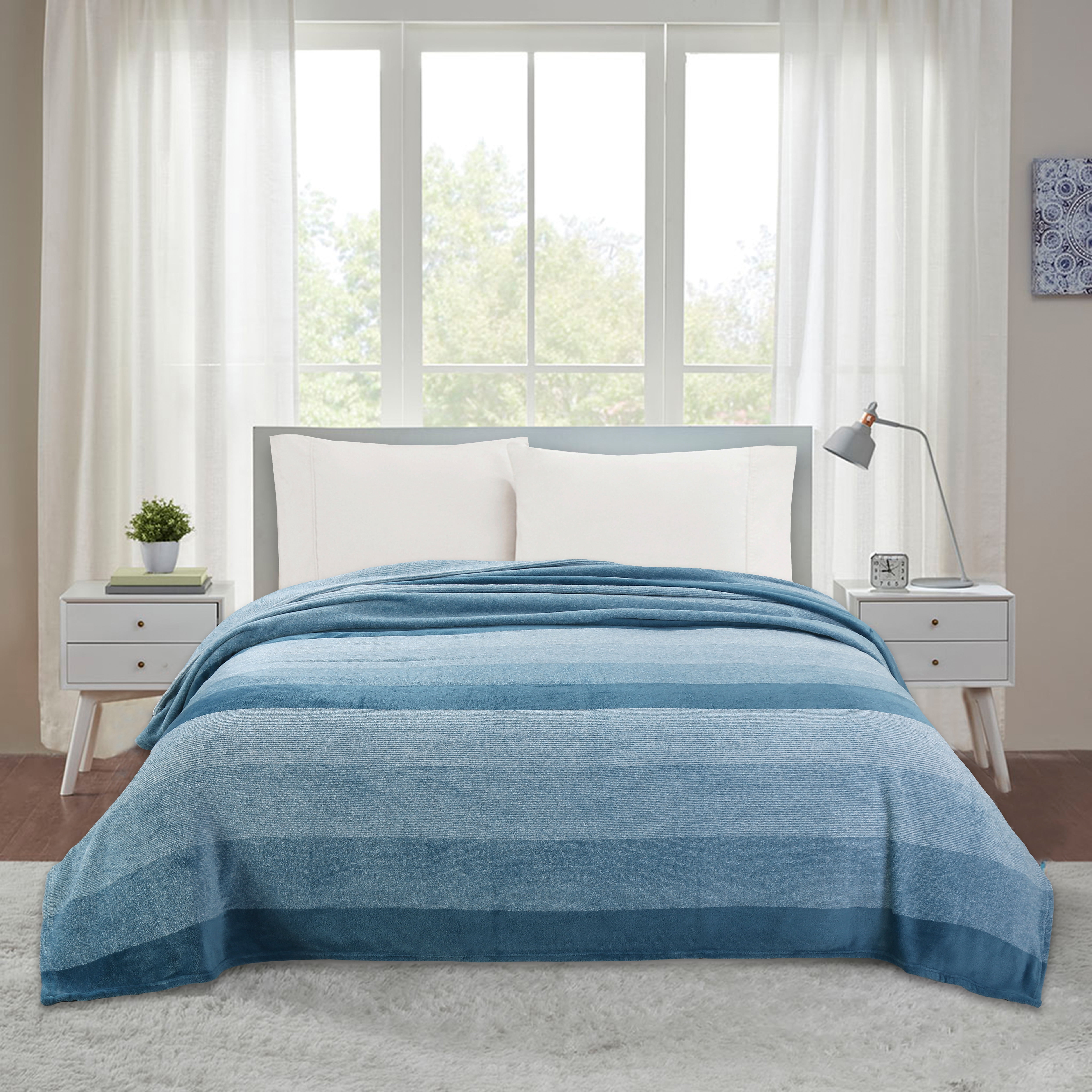 Bryce Stripe Blanket Full/Queen Blue