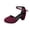 Wine, variant on Women Suede Ankle Strap Block Heel Pumps Comfortable Footwear For Office Party Casual Outdoor Daily Activities