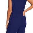 thumbnail image 2 of Niaahinn Women's Scrub Jumpsuit In 8 Pocket Scrubs Set with Front Zipper Open Placket Neckline Top and Elastic Waist, 2 of 8