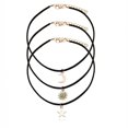 thumbnail image 1 of Collares de cuello gargantilla de cuerda de terciopelo negro de 3 unids / set para mujer con colgante de sol de luna y estrella GeweYeeli PS3879-00, 1 of 1