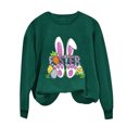 thumbnail image 2 of EGNMCR Easter T-Shirt Imprimé Femmes T-Shirts Graphiques Femmes Chemises Femmes Col Rond Easter Haut Imprimé à Manches Longues Chandails T-Shirts Femmes, 2 of 5