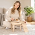 thumbnail image 5 of Wooden Hamster Platform with Climbing Ramp, Natural Wood Standing Ledge for Small Animal Cage Accessories, Syrian Hamster Dwarf Mouse Nesting Exercise Playground, 5 of 6