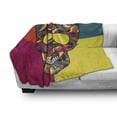 thumbnail image 3 of Sugar Skull Soft Flannel Fleece Blanket, Colorful Calavera Themed Artwork Catrina Day of the Dead Mexican Culture Theme, Cozy Plush for Indoor and Outdoor Use, 50" x 70", Multicolor, by Ambesonne, 3 of 6