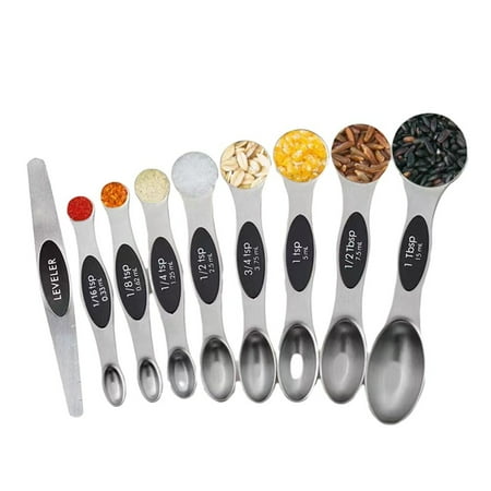 

8 Pcs Stainless Steel Magnet Measuring Spoons Dual Sided Measuring Spoons