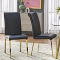 thumbnail image 2 of TMS Montrose Indoor Dining Chair, Set of 2, Gold/Black Faux Leather, 2 of 6
