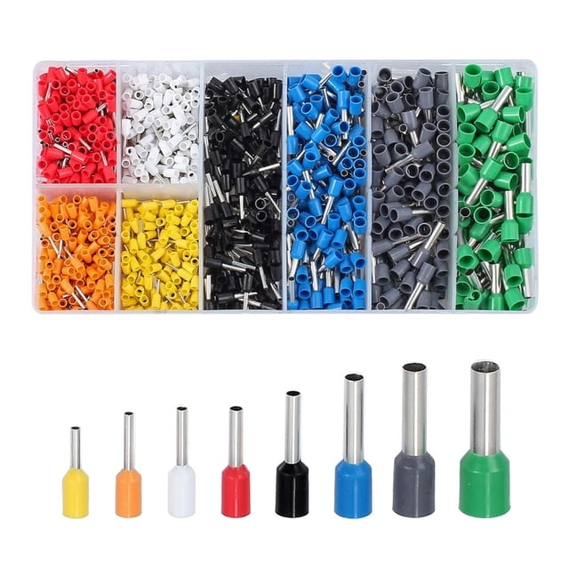 Conectores de 1200 puntos (0,25-6 mm2) para regletas de terminales de cables, juego completo con estuche