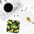 thumbnail image 5 of Kll Square Drink Coasters Set Of 4,Pu Leather Absorbent Coasters Set Decorative Coffee Cup Coasters Housewarming Gift For Home Decor-Fresh Avocado, 5 of 9