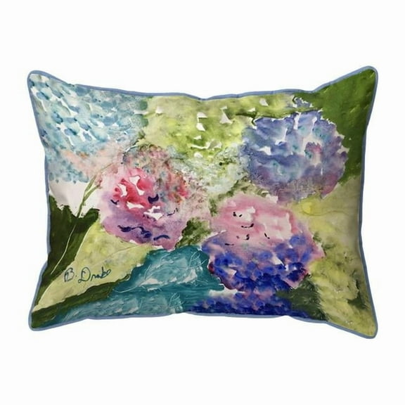 11 x 14 in. Pink & Purple Hydrangeas Small Indoor & Outdoor Pillow