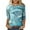 Blue, variant on Patlollav Pntutb Womens T-Shirt 3/4 Sleeve,Ladies Blouse Round Neck Casual Tops