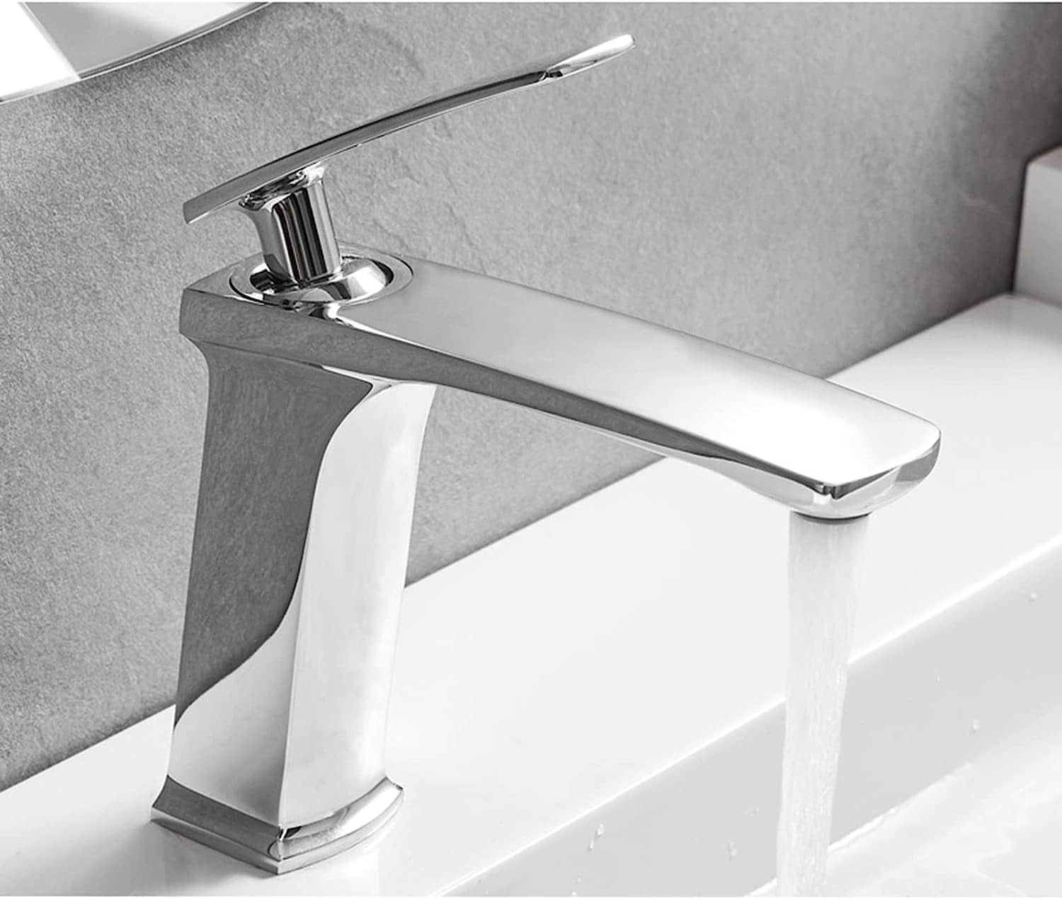 Restroom Faucet Black Sink Faucet Bathroom 1 Hole Bathroom Sink Faucet Black Matte Single Hole Bathroom Faucet Black Lavatory Faucet Black Basin Faucet for Bathroom,Black A