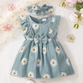 thumbnail image 4 of MEZZALL Girls Summer Flower Print Sleeveless Dress With Bow Tie And Headband Reversible Floral For Toddler And Baby O-Neck Fashionable Dresses, 4 of 8