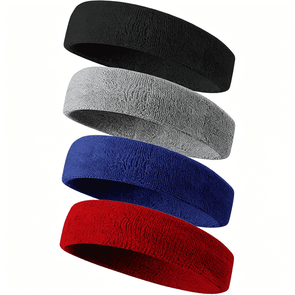 TUWAFE Sport Headbands for Men&Women,Terry Cloth Sweat Band for Tennis,Running,Basketball,Working Out,Exercise- Athletic Sweat Cotton Headband Outdoor