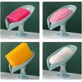 thumbnail image 5 of 2 Pack Leaf-Shape Self Draining Plastic Soap Dish Holder with Suction Cup,Portable Soap Tray for Bathroom Shower, Kitchen Sink, Save Space and Soap (Gray + Green), 5 of 7