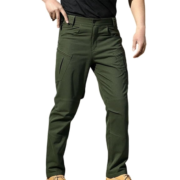 CONZONE Mens Cargo Pants Solid Straight Leg Tactical Pants for Men Lightweight Relaxed Fit Outdoor Workout Trousers With Pockets