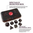 thumbnail image 3 of Warlock Tome with Shiny Black Nickel and Purple Numbering Metal Role Playing Dice -, 3 of 3