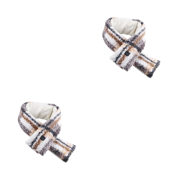 Matsuzay Bufanda eléctrica de invierno para hombre, bufandas de poliéster con calefacción USB portátil, accesorio calentador de cuello de 2piezas