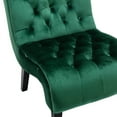 thumbnail image 3 of Tufted Accent Chair, Velvet Single Sofa Chair with Wave Seat Cushion, Comfy Upholstered Living Room Chairs with Rubber Wood Legs for Reading Room, Bedroom, Club, Green, 3 of 8