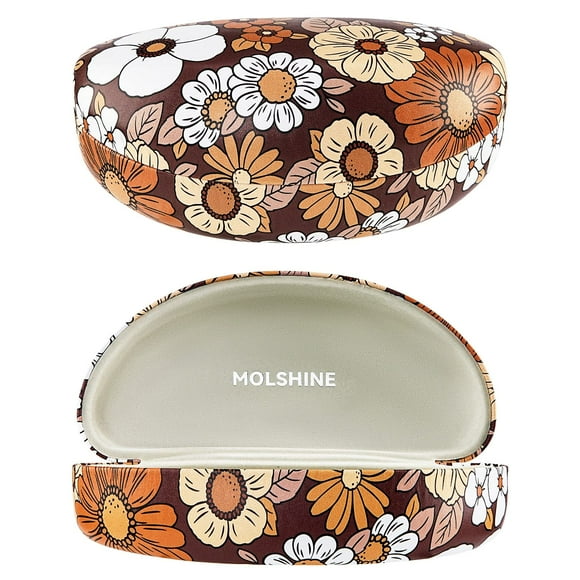 Estuche Rígido para Gafas de Sol molshine Flores Marrones
