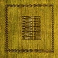 thumbnail image 1 of Ahgly Company Indoor Square Abstract Yellow Modern Area Rugs, 4' Square, 1 of 4