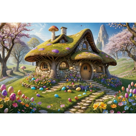 202 Easter Photography Backdrop Enchanted Forest Fairy Spring Gard Mushroom Background Child Party rations