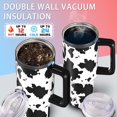 thumbnail image 3 of 40 oz Tumbler with Handle and Straw, 100% Leak-Proof Travel Mug, Stainless Steel Double Wall Vacuum Insulated Coffee Cup Keeps Cold For 24 Hours, Pink Cow Print, 3 of 5