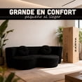 thumbnail image 2 of Sofacama Comprimido 2 plazas 200 x 100 x 68 cm para Sala Plegable Convertible Minimalista Multifuncional Bossa Zarya Negro, 2 of 19