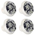 thumbnail image 1 of 4 Pcs Skull Knobs for Kitchen Cabinet Cupboard Dresser Bookcase Drawer Pulls Handles Round Home Decor, 1 of 5