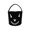 Black, variant on Virelaxpo Halloween Pumpkin Ghost Pattern Candy Basket 7.9x7.1 Inch Roomy Cylindrical Upright Handle Tote Reinforced Stitching for Candy Collecting Home Party Storage