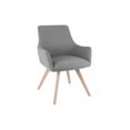 thumbnail image 3 of Lorell Gray Flannel Guest Chair with Wood Legs - Four-legged Base - Gray - 25.1" Width x 24.8" Depth x 35" Height LLR685, 3 of 6
