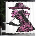 thumbnail image 4 of Ambesonne Fashion Shower Curtain, Woman in Floral Dress, 69"Wx70"L, Fuchsia Black, 4 of 5