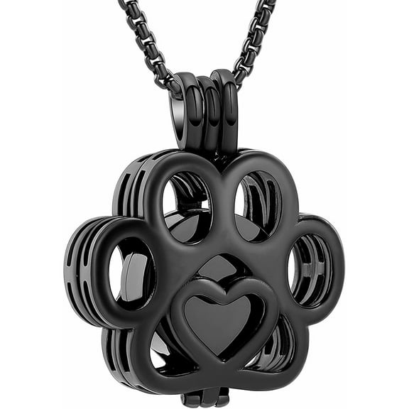 Pet Cremation Jewelry For Ashes For Dog/Cat Paw Stainless Steel Memorial Locket Urn Necklace Inside Mini Case Keepsake Cremation Jewelry Women Men