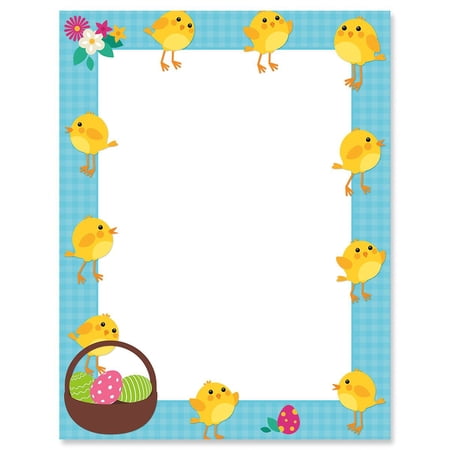 My Peeps Easter Letter Papers - Set of 25 spring stationery papers are 8 1/2 x 11 compatible computer paper spring letterhead sheets great for Easter Flyers Invitations or Letters