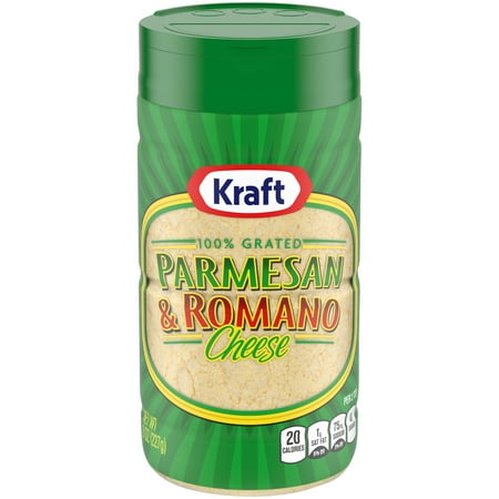 (2 Pack) Kraft 100% Grated Parmesan & Romano Cheese Shaker, 8 oz (Best Cheese For Kids)