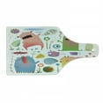 thumbnail image 1 of Monster Cutting Board, Alien Creatures Laughing Design with Flowers Cartoon Illustration, Decorative Tempered Glass Cutting and Serving Board, Wine Bottle Shape, Multicolor, by Ambesonne, 1 of 1
