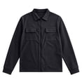 thumbnail image 5 of TOUMENY Men Zip Up Jacket Casual Lightweight Slim Fit Collared Long Sleeve Coat with Pocket Outdoor Travel Spring Fall Winter Jackets for Men Black L, 5 of 7