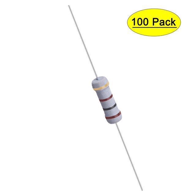 Uxcell 100Pcs 1W 1 Vatio Resistor de Película de Óxido Metálico Axile 100 Ohm ±5% Tolerancia