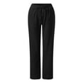 thumbnail image 3 of Baqcunre Women's Belt Pocket Suit with Half-Sleeve O-Neck Top and Wide-Leg Pant Set,Color Black,Size S-5XL, 3 of 6