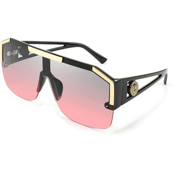 FEISEDY Square Flat Top Shield Sunglasses One Piece Frameless Stylish Women Men UV400 B2765