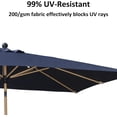 thumbnail image 3 of PURPLE LEAF 6' x 9' Patio Umbrella with Base Market Umbrella Rectangular Outdoor Umbrella with Push Button Tilt & Crank and 8 Ribs Aluminum Table Umbrella for Pool Backyard Beach, Taupe, 3 of 7