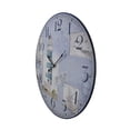 thumbnail image 2 of Blue and White Nautical Lighthouse Round Wooden Wall Clock, 2 of 3