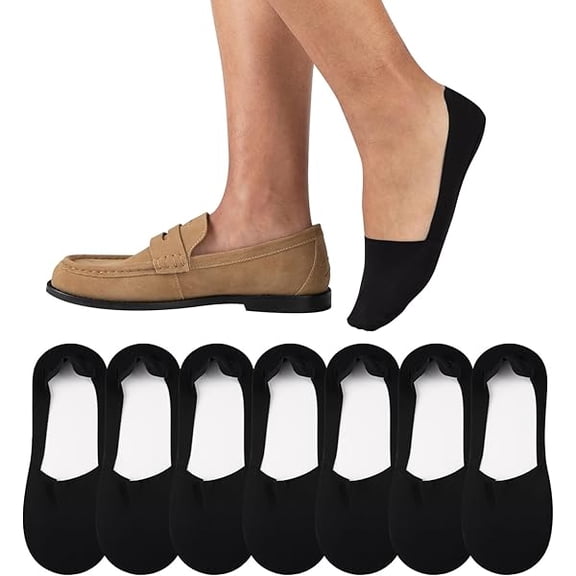 Eryueer 7 Pairs Mens No Show Socks Non Slip Low Cut Liner Socks Casual Thin Invisible Socks for Flat Boat