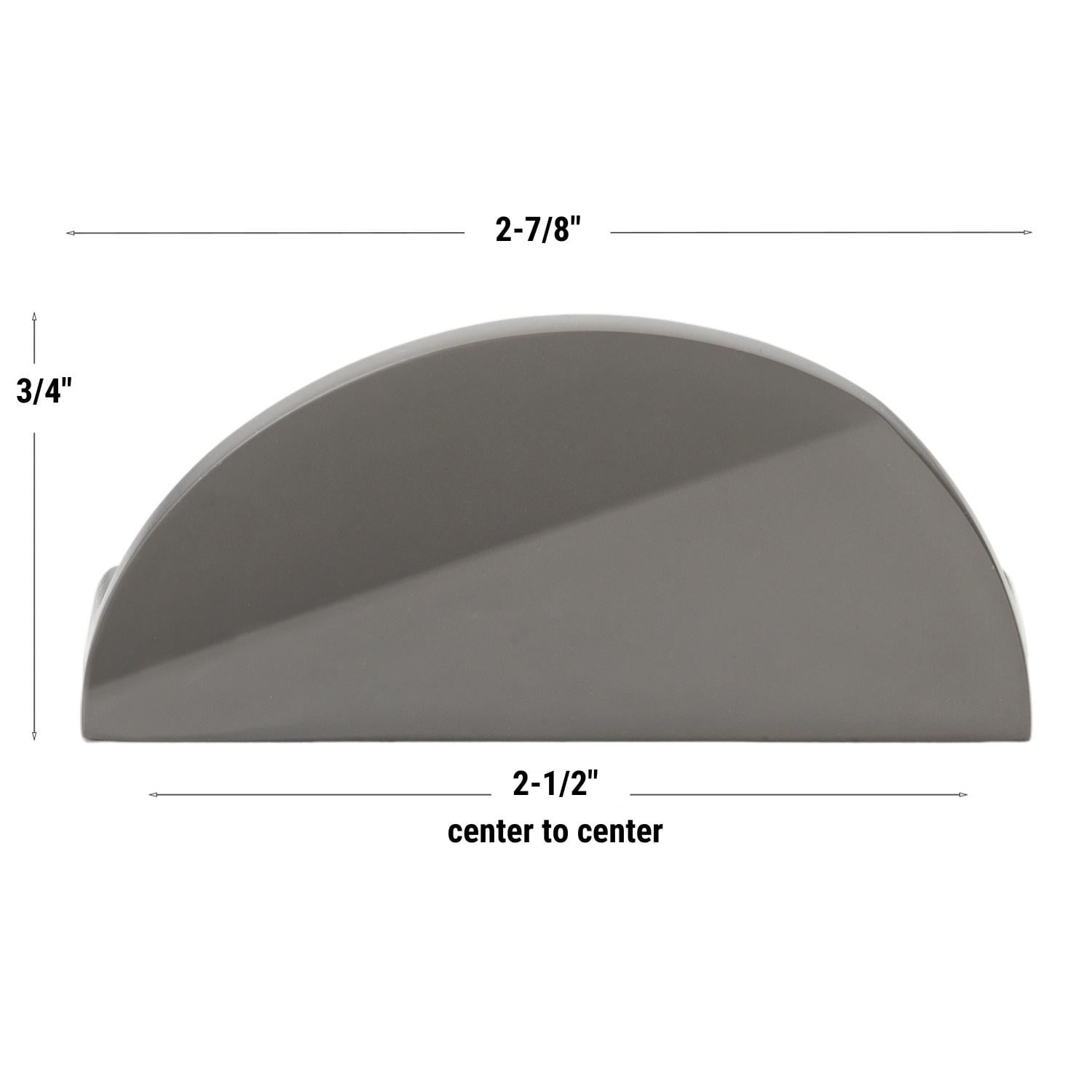 GlideRite 2-1/2 in. Center-Center Semi Circle Cabinet Knob, Graphite Gray - 4844-GPH, 1 Pack