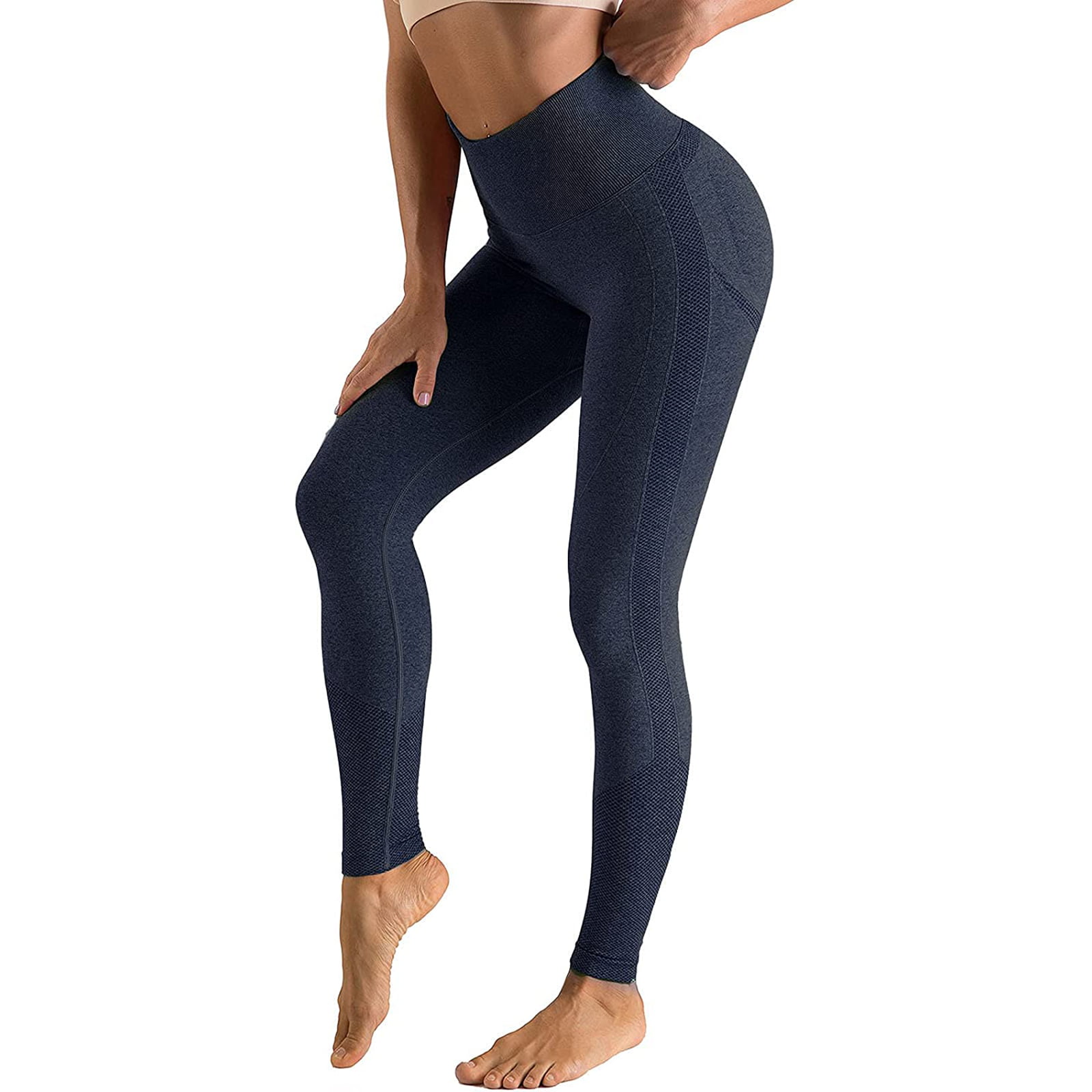 Fitfulvan Womens Leggings Fashion Workout Fitness Sports Gym Running Yoga Athletic Pants 